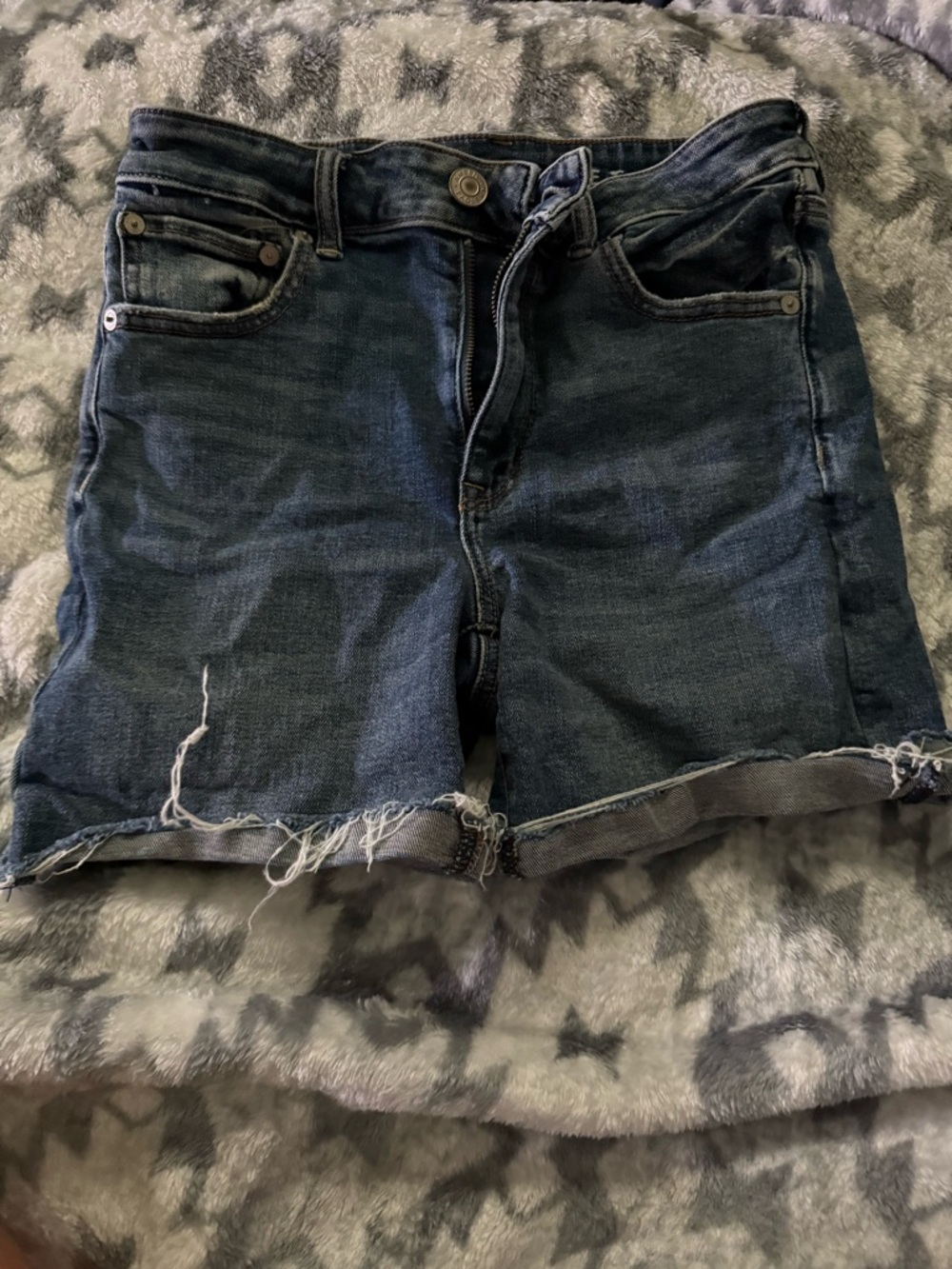 American Eagle Outfitters Dark Blue Cutoff Denim Shorts